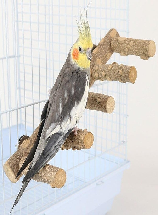 SS Organic® SS Organic® Natural Wood Parrot Perch Bird Stand Climbing Standing Branch Ladder Bird Cage Wood Stand Parrot Chew Toy for Small Animal - Image 5